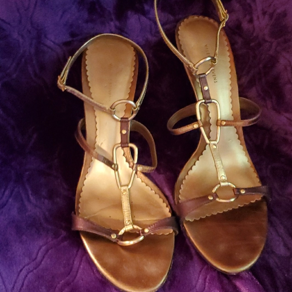 Mixed Metallic Leather Heels